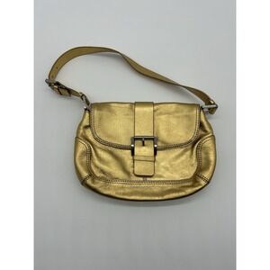 Michael Kors Metallic Gold Leather‎ Shoulder Bag Purse